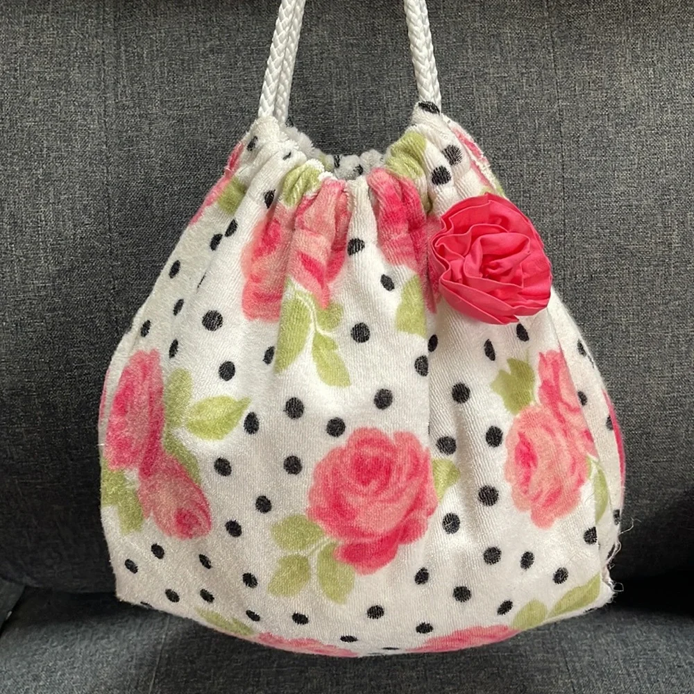 Janie and Jack Terry Tote Bag in Rosette Parisian Rose